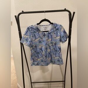 Coral Bay Blue Tropical Print Tee